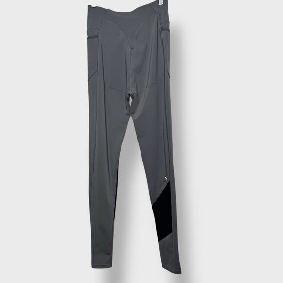 Gymshark Asymmetric Colorblock Leggings Small Grey Black Workout Athleisure Gym - Picture 8 of 9